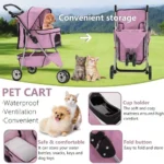 Blush Pink Pet Stroller - Image 4