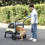 Portable 4-Wheel Pet Stroller for Large Dogs – Foldable Outdoor Travel Carrier - Image 2
