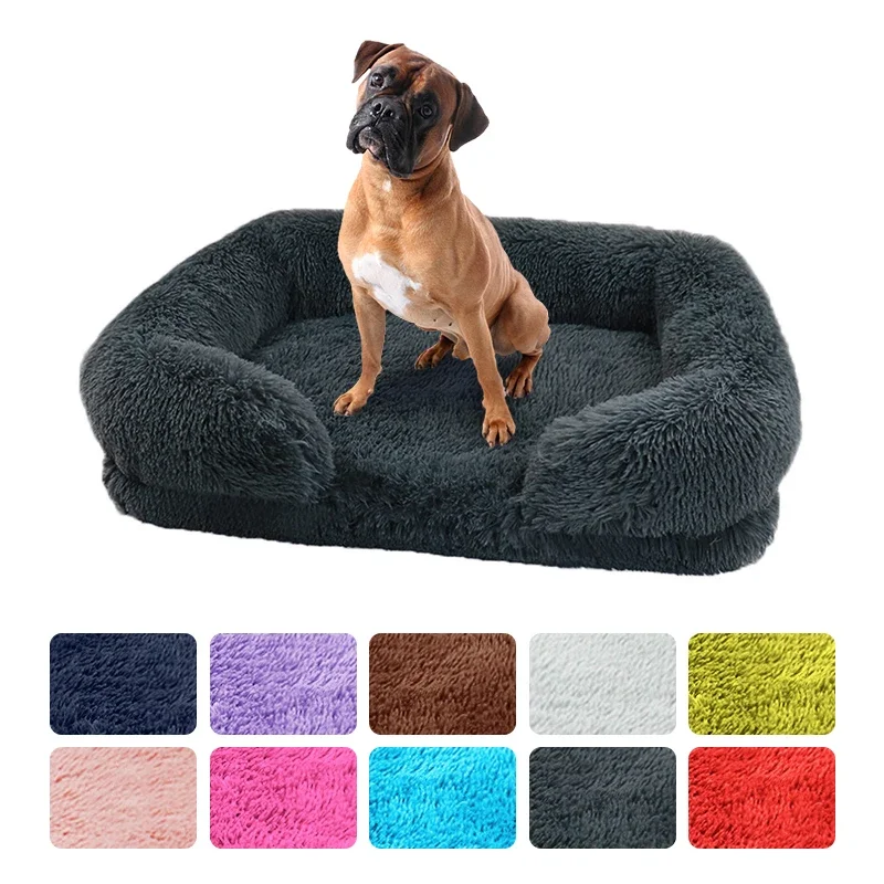 kf-S28cf6216c7be4caaaabd8b6d195f65cbf Large Plush Dog Bed – Thick Winter Pad with Removable Cushion for Small to Large Dogs - Image 1