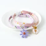 Adjustable Floral Collar with Decorative Bell - Image 3