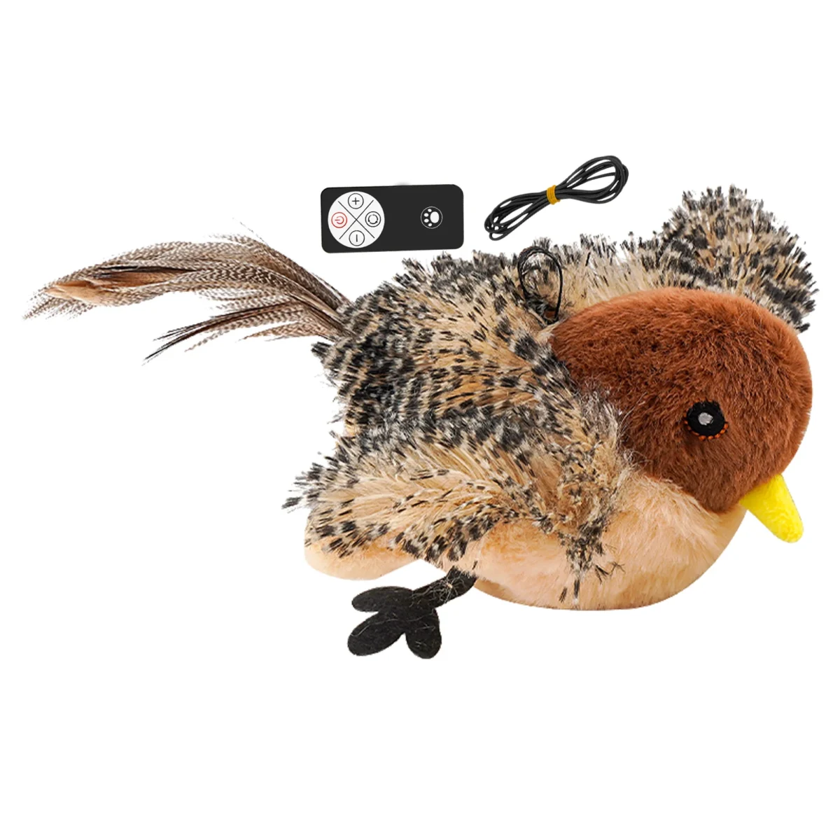 Remote Control Chirping Bird Toy – Interactive Plush Feather Cat Toy for Kittens - Image 5
