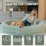 Extra-Large Cozy Dog Lounger – Ultra-Soft Plush Bed with Egg Crate Foam - Image 4