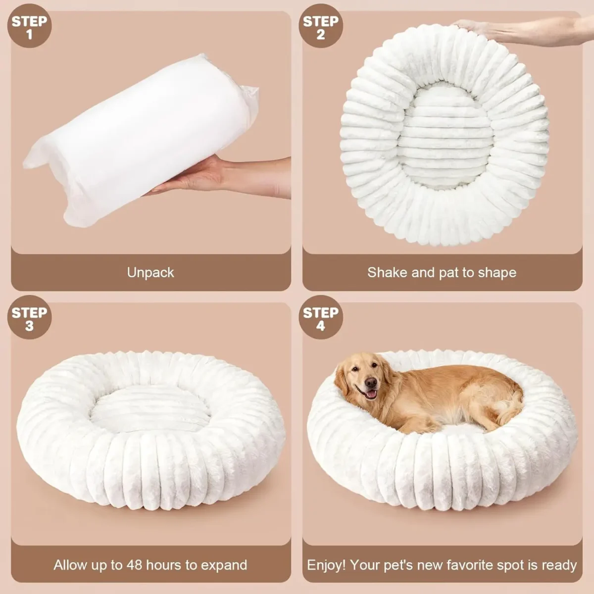 Self-Warming Donut Dog Bed – Cozy Winter Comfort for Large Dogs - Image 5