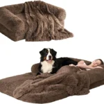 Foldable Orthopedic Memory Foam Dog Bed for Large Dogs, 72x44x11 Waterproof Pet Couch with Non-Slip Bottom, Brown