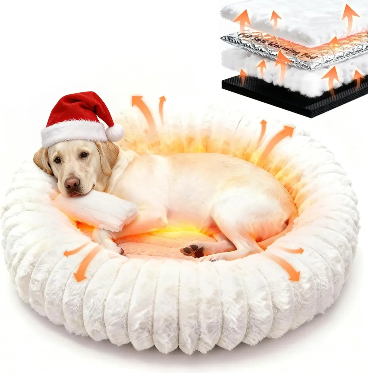 Self-Warming Donut Dog Bed – Cozy Winter Comfort for Large Dogs - Image 6