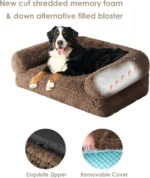 Foldable Orthopedic Memory Foam Dog Bed for Large Dogs, 72x44x11 Waterproof Pet Couch with Non-Slip Bottom, Brown - Image 6