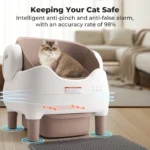 Smart Open-Top Cat Litter Box – App Controlled, Odor-Free Waste Bin - Image 3