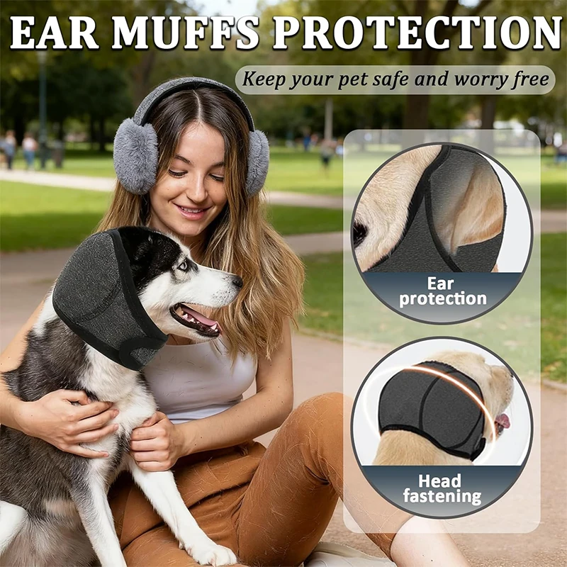 kf-S7b0698da6c2247c58d9a14151a78f7b2O Waterproof Dog Ear Muffs – Noise-Cancelling Calming Hood for Swimming, Grooming & Anxiety Relief - Image 1