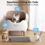Smart Open-Top Cat Litter Box – App Controlled, Odor-Free Waste Bin - Image 2