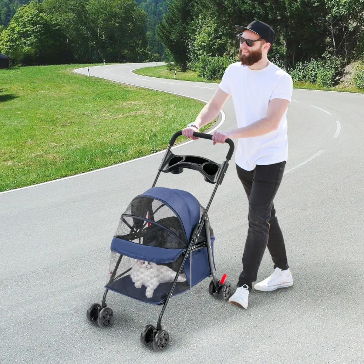Portable Pet Stroller Cart - Effortless walks. Elevated comfort - Image 3