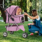 Blush Pink Pet Stroller - Image 6