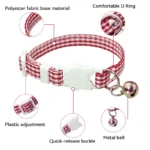 Grid Buckle Anti-Suffocation Breakaway Cat Collar - Image 2