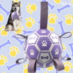 Durable Dog Soccer Ball with Straps – Tug-of-War & Water Play Toy