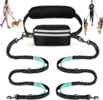 Hands-Free Dual Dog Leash – Crossbody & Waist Leash for Medium & Large Dogs