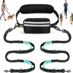 Hands-Free Dual Dog Leash – Crossbody & Waist Leash for Medium & Large Dogs
